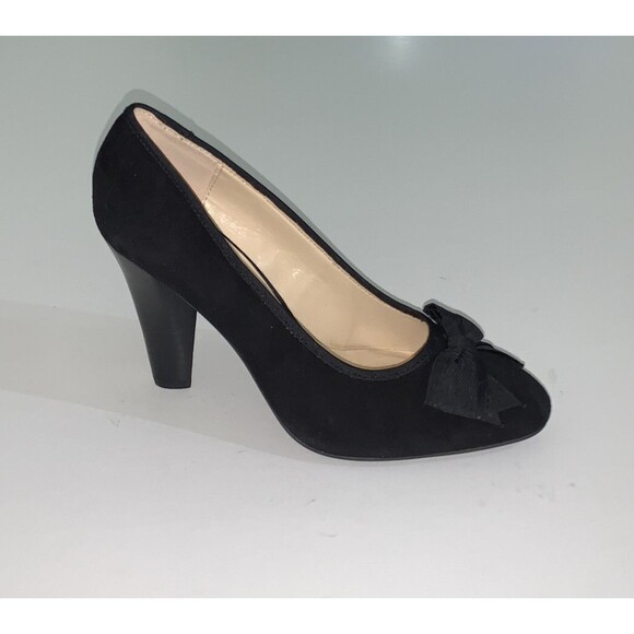 Isaac Mizrahi Live Women's 8M Pumps Stacked Heel Suede with Bow A269800 - Picture 2 of 9